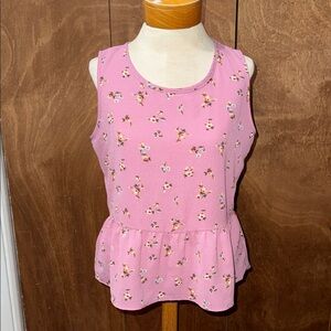 Como Vintage Pink Floral Tank Top